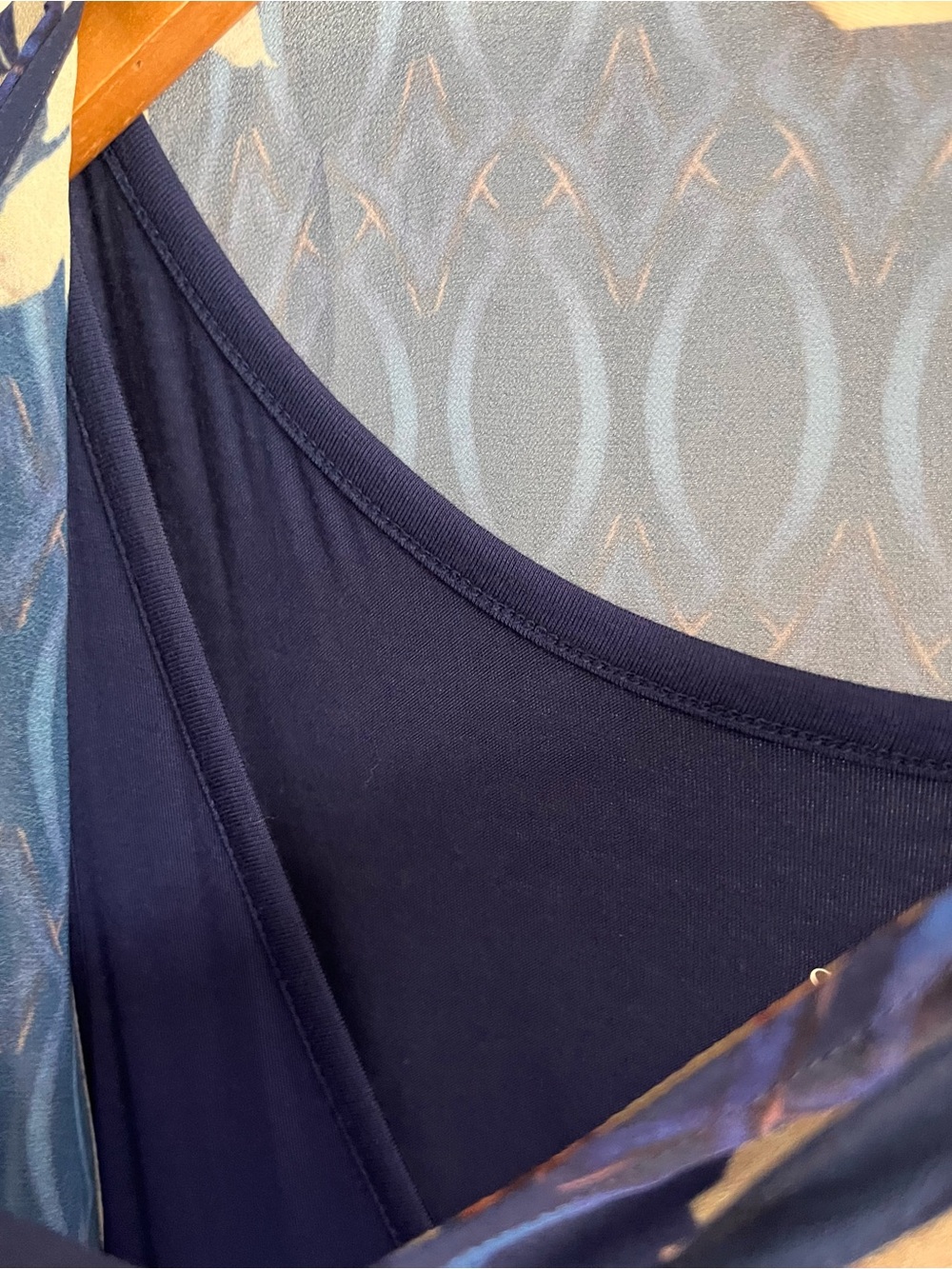 Soft Surroundings Sheer Blue Orange Floral Oversized Bold Mixed Print Midi M - Picture 4 of 10